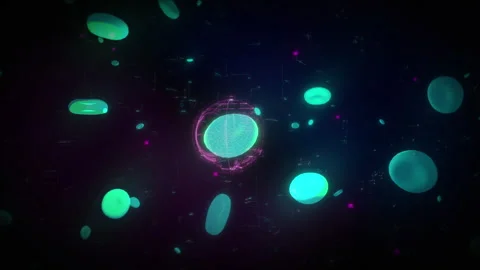 Futuristic Blood Cells Microscopic Experiment Digital Background Animation Stock Footage 319674311