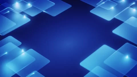 Futuristic Blue Abstract Background with Overlapping Glowing Shapes Stock-Footage 344752573