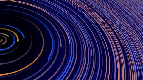 Futuristic Blue and Orange Technology Trail Lines Motion Background Stock Footage 345977215