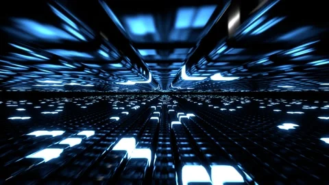 Futuristic blue and white loop animation in 4k, technology concept background Stock Footage 228649746