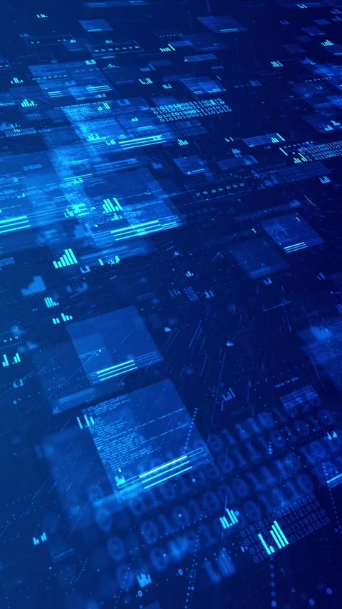 Futuristic Blue Big Data Analytics Dashboard Technology Background 스톡 동영상 341358326