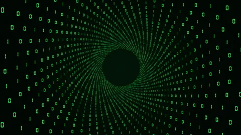 Futuristic Blue Binary Code Data Tunnel Video Animated Background 動画素材 336303708