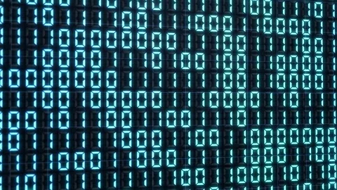 Futuristic Blue Binary Code Digital Matrix Animation Loop Background Stock Footage 321181351