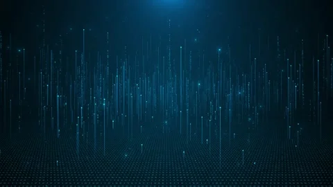 Futuristic Blue Binary Line Visual Stock Footage 340408944