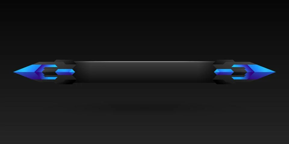 Futuristic blue border game interface screen title lower third banner Stock Illustration