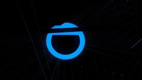 Futuristic Blue Circle Graphic on a Black Background Illustrazione stock