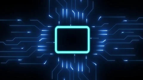 Futuristic Blue Circuit Board Background for High Tech Data Processing Stock-Footage 328137136