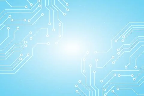 Futuristic Blue Circuit Board Background with Digital Technology and Electr.. Illustrazione stock