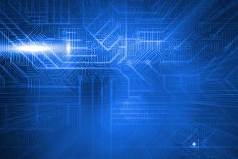 Futuristic blue circuit board Stock Illustration