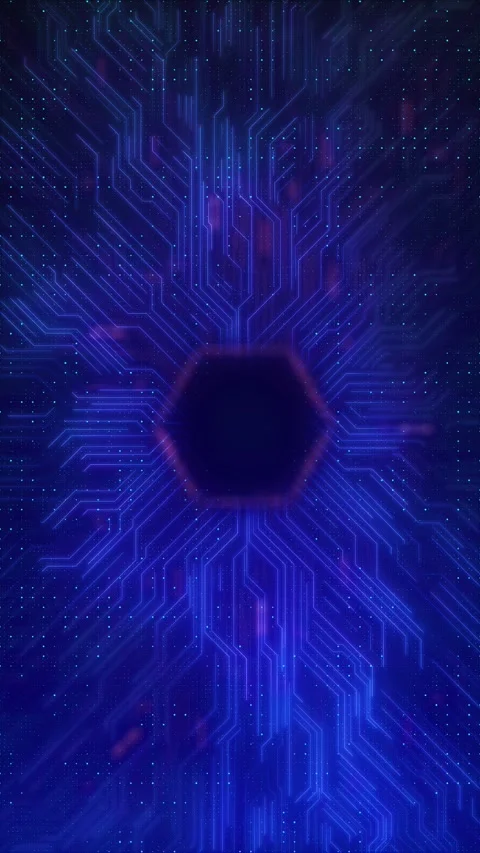 Futuristic Blue Circuit Board Processor Technology Background Video stock 341359290