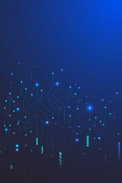Futuristic Blue Circuit Board Vector Background with Glowing Tech Lines 스톡 일러스트