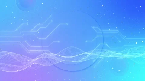 Futuristic Blue Circuit Tech Waves Light Background backdrop flowing wave lines, Stock Footage 314200314