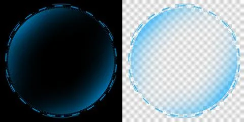 Futuristic Blue Circular HUD Interface with Inner Glow Energy Core Stock Illustration