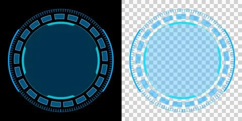 Futuristic Blue Circular HUD Interface Frame Design Element イラスト素材