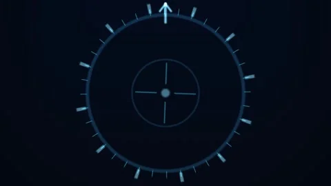 Futuristic Blue Circular Interface Seamless Loop Stock Footage 340565935