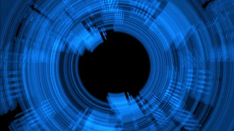 Futuristic Blue Circular Motion Abstract Digital Technology Background 库存影片 339274018