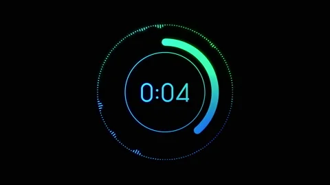 Futuristic Blue Counting 1 - 10 circle ring with Technology audio wave effect. Stock Footage 130514156