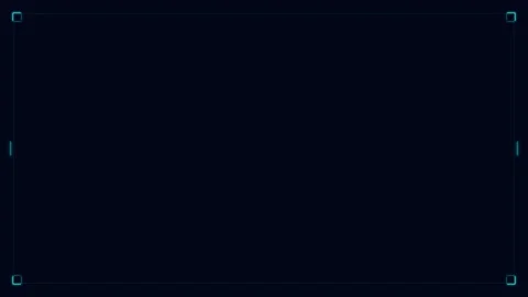 Futuristic Blue Cyber HUD Interface Frame on Dark Grid Background 库存影片 333908225