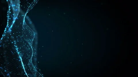 Futuristic blue cyber surface on edge seamless loop animation 4k (4096x2304) Stock Footage 84687576