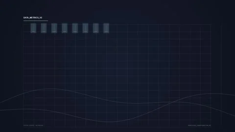 Futuristic Blue Data Analytics Graph with Grid Background Stock Footage 348421735