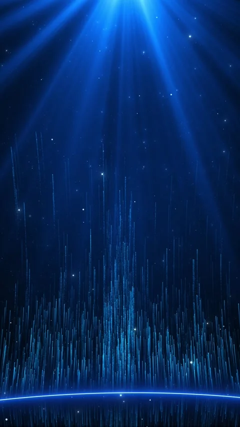Futuristic Blue data flow futuristic cyberspace tech connection. Particles light Stock Footage 312844694