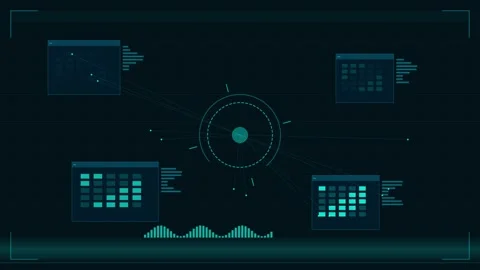 Futuristic blue data network interface with glowing nodes and complex analy.. Stock Footage 344645790