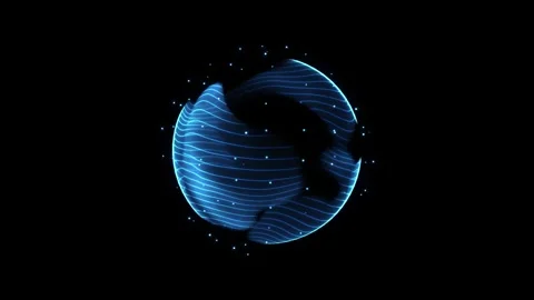 Futuristic Blue Data Orb with Animated Line Mesh 스톡 동영상 342629947