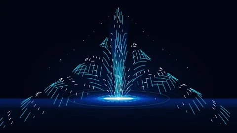 Futuristic Blue Data Stream Animation, Abstract Digital Technology Background Stock Footage 347286126