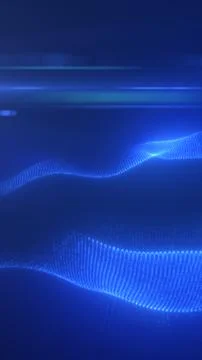 Futuristic blue data wave background with glowing particles, digital wavefo.. Stock Illustration