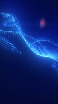 Futuristic blue data wave made of glowing dots and lines, representing digi.. 스톡 일러스트