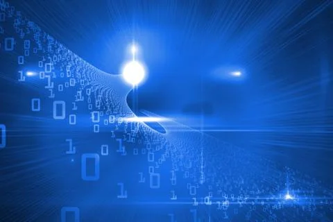 Futuristic blue design with code Stock Illustration