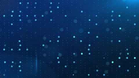 Futuristic Blue Digital Data Background with Grid and Floating Dots Animation Stock Footage 306575390
