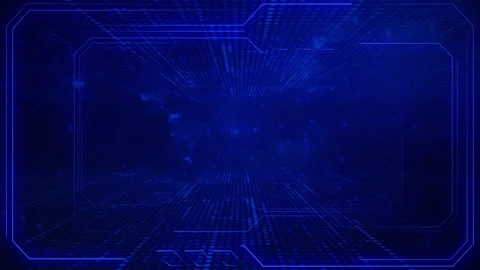 Futuristic Blue Digital Data Grid Network Technology Background Stock Footage 263959474