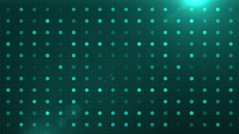 Futuristic Blue Digital Data with Grid and Floating Dots Background Stock Footage 338376196