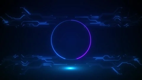Futuristic Blue Digital Light Speed Tunnel Circuit Interface Particle Lines 動画素材 314203033