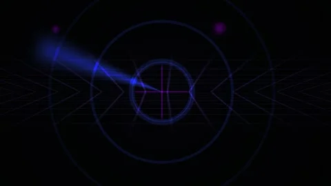 Futuristic Blue Digital Radar Scanner Interface Animation. Stock Footage 334521434