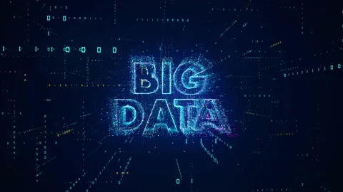 Futuristic Blue Digital Space Big Data 3d Text Reveal Complex Binary Digital Stock Footage 237214801