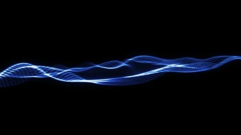 Futuristic Blue Digital Tech Mesh Wave Background with Flowing Light Lines Vídeo Stock 333701590