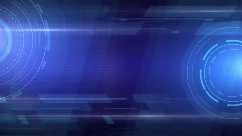 Futuristic Blue Digital Technology Background with Glowing Circles and Ligh.. Stock Footage 320470176