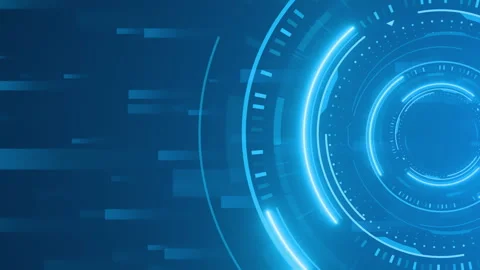 Futuristic blue digital technology interface Stock Footage 283945582