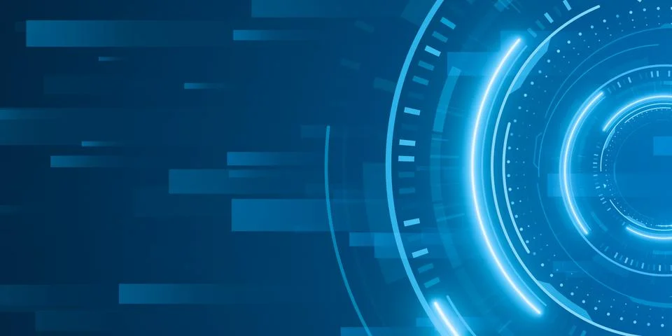 Futuristic blue digital technology interface Foto stock