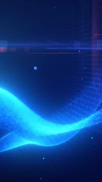 Futuristic blue digital wave made of glowing particles, symbolizing data fl.. Stock Illustration