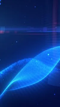 Futuristic blue digital wave made of glowing particles, symbolizing data fl.. Stock Illustration