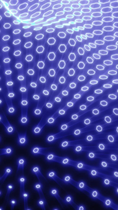 Futuristic blue dot network with glowing nodes and flowing light connection.. Stock Footage 332648872