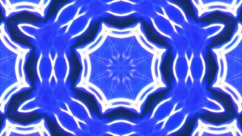 Futuristic Blue Energy Kaleidoscope Loop Symmetrical Fractal Motion Video stock 331587430