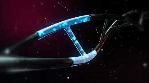 Futuristic Blue Genetically Modified DNA Strand. GMO Looped Animation Stock Footage 68055244