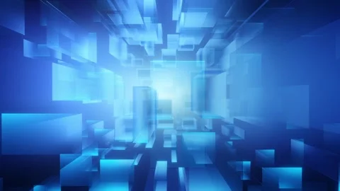 Futuristic Blue Geometric 3D Abstract Background Stock Footage 277532762
