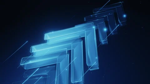 Futuristic Blue Glowing Arrows Motion Background Stock Footage 322985519