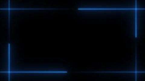 Futuristic blue glowing digital frame animation on dark textured background.. Video stock 336454961