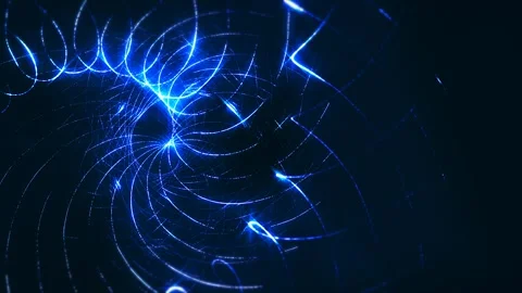 Futuristic Blue Glowing Light Spiral Tunnel Loop Animation Stock Footage 340408763